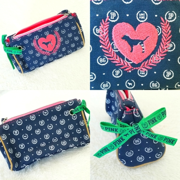 Victoria's Secret PINK Vintage Iconic Cosmetic Makeup Pencil Bag Pouch NWOT - Picture 1 of 12